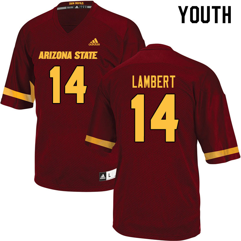 Youth #14 Stanley Lambert Arizona State Sun Devils College Football Jerseys Sale-Maroon - Click Image to Close